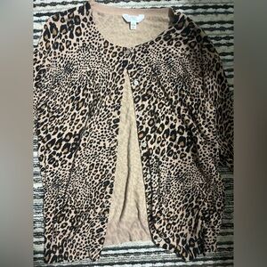 Time and Tru Animal Print Cardigan